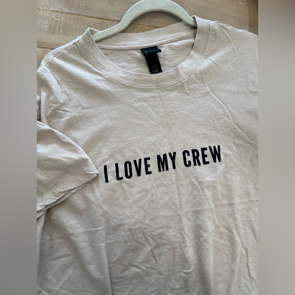 H & M men’s dad I LOVE MY CREW family short sleeve tee shirt